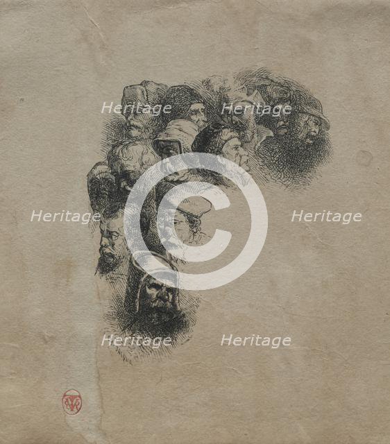 Study of Heads. Creator: Charles-Émile Jacque (French, 1813-1894).