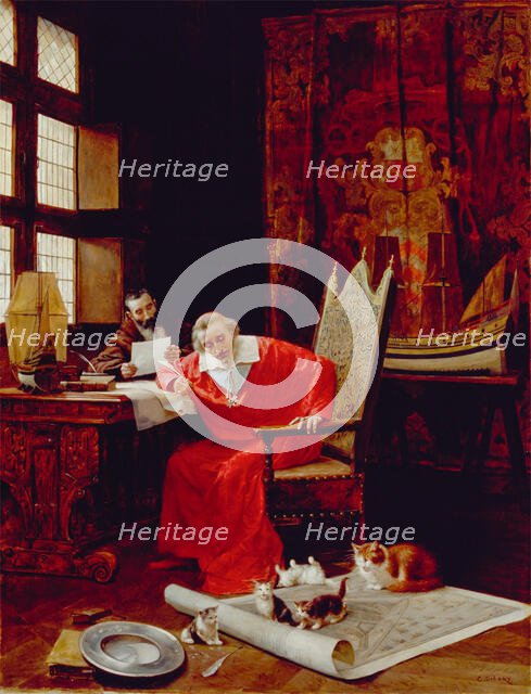 The Cardinal's Leisure, mid or late 19th century. Creator: Charles Édouard Delort.