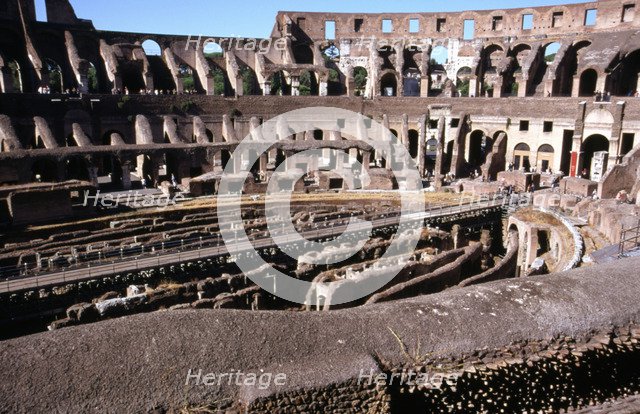 Rome, inside of the Colosseum, Roman circus dating from 72 a.C.