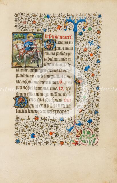 Saint Martin Dividing his Cloak; Book of Hours, about 1440-1450. Creator: Workshop of the Bedford Master.