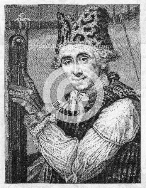 Dr John Jeffries, American balloonist, 1786. Artist: Unknown