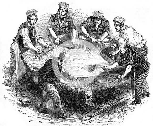 Making beaver hats, 1841. Artist: Anon