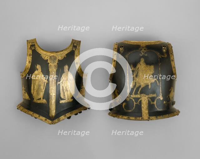 Zischägge (Helmet) and Cuirass of Emperor Ferdinand II, Southern Germany, c. 1620. Creator: Unknown.