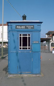 A police telephone box, Scarborough, North Yorkshire. Artist: Dorothy Burrows