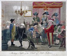 'Meeting Night of the Club of Odd Fellows', 1789. Artist: John Barlow
