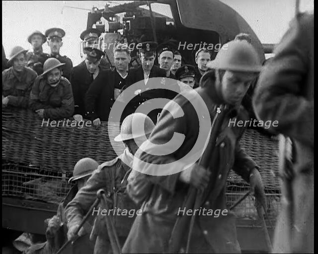 British Soldiers Disembarking at  Dover Following the Evacuation of Dunkirk, 1940. Creator: British Pathe Ltd.