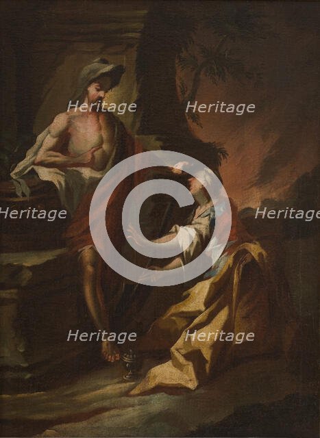 Christ Appearing to Mary Magdalene as a Gardener (Noli me tangere), 2nd half of 18th century. Creator: Circle of Paul Troger.