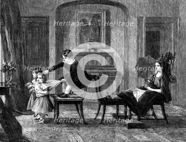 "Children Playing at Horses", by C. R. Leslie, in the late International Exhibition, 1862. Creator: W Thomas.