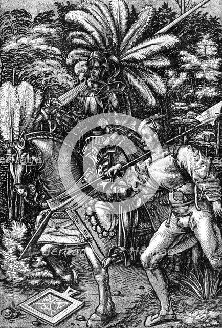 'Knight and Squire', early 16th century, (1929). Artist: Hans Wechtlin the Elder    