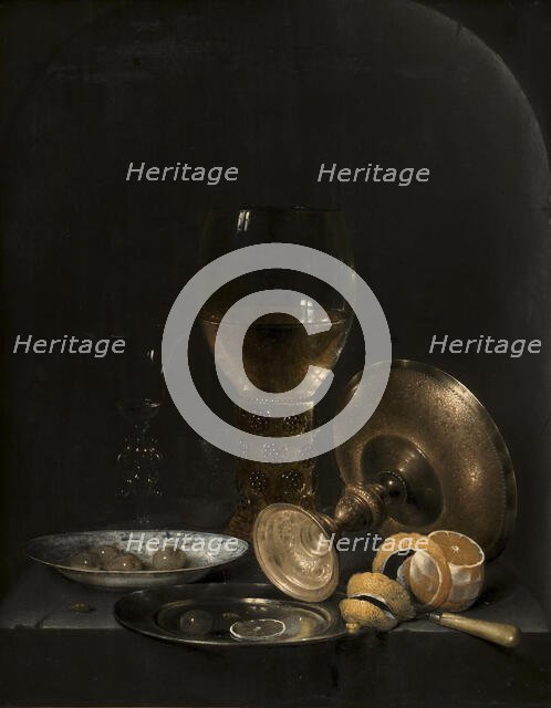 Still life. Breakfast Piece in a Stone Niche, 1640-1649. Creator: Jan Hendricksz van Zuylen.