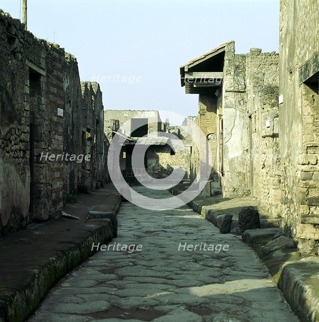 A street of houses, Pompeii, Italy. Creator: Unknown.
