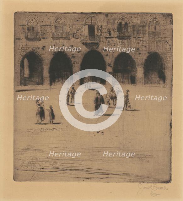 Plazza del Comune, Pistoia, 1883. Creator: Joseph Pennell.