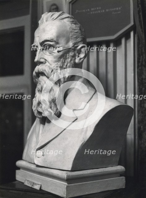 Bust of Nikolai Rimsky-Korsakov, Russian composer, late 19th or early 20th century(?).   Artist: N Krandievskaya