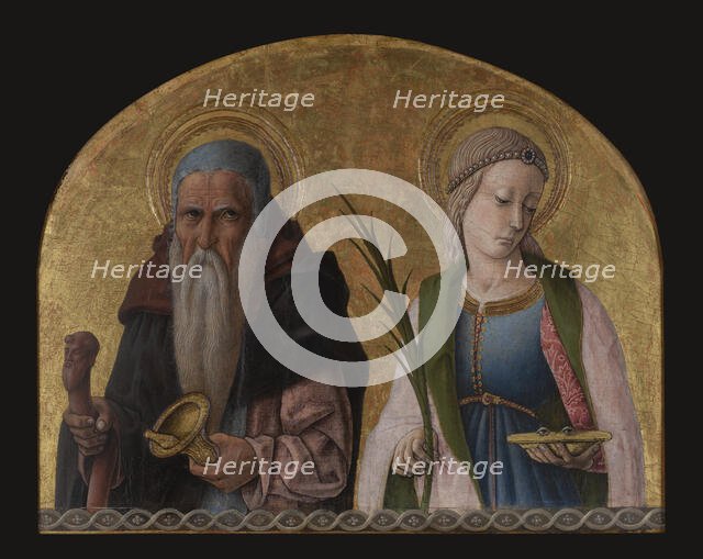 Saints Antony the Hermit and Lucy-From Porto San Giorgio Altarpiece, c1470. Creator: Carlo Crivelli.