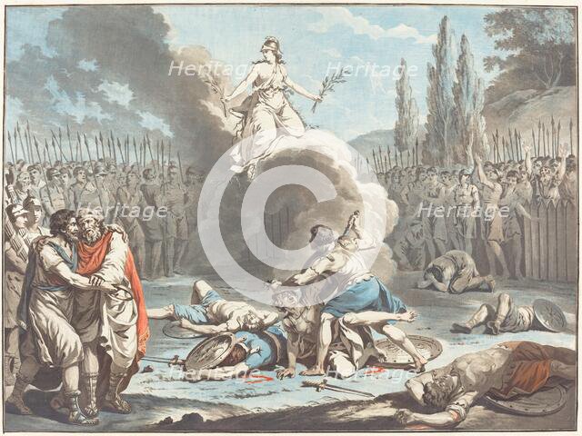 The Combat of the Horatii and the Curatii, 1783. Creator: Jean Francois Janinet.