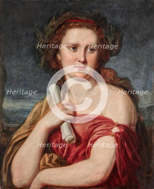 Portrait of a young lady (Anna von Lieben?), 1860. Creator: Carl Rahl.