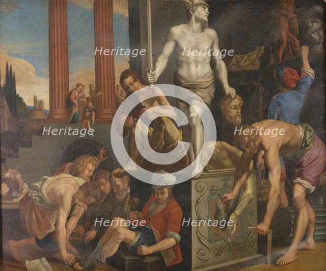 A Sculptor's Studio, 1618-1639. Creator: Reinhold Timm.