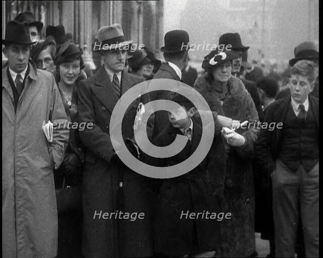 A Crowd Gathering, 1936. Creator: British Pathe Ltd.
