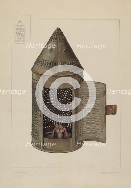 Candle Lantern, 1935/1942. Creator: Clyde L. Cheney.