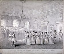 Wedding of Queen Victoria and Prince Albert, St James's Palace, Westminster, London, 1840. Artist: Louis Maria Lefevre