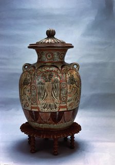 Large earthenware jar, Colonial era, from Tonala, Guadalajara, Mexico.