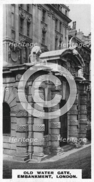 Old Water Gate, Embankment, London, c1920s. Artist: Unknown