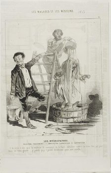 The Hydropaths: Second Treatment (plate 2), 1843. Creator: Charles Emile Jacque.
