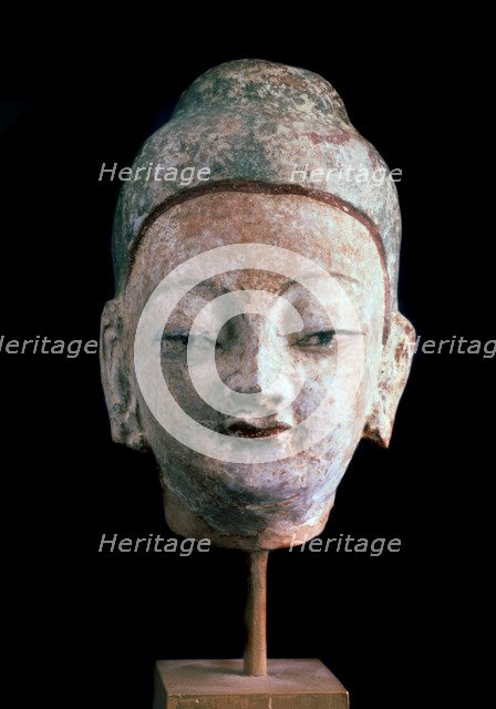 'Head of Buddha', (From the Ruins of old Idikutshari near Turfan), 8th-9th century. Artist: Unknown