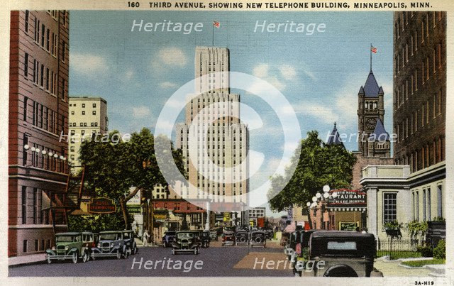 Third Avenue, Minneapolis, Minnesota, USA, 1933. Artist: Unknown