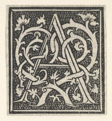 Initial letter A on patterned background, 1520., 1520. Creator: Anon.