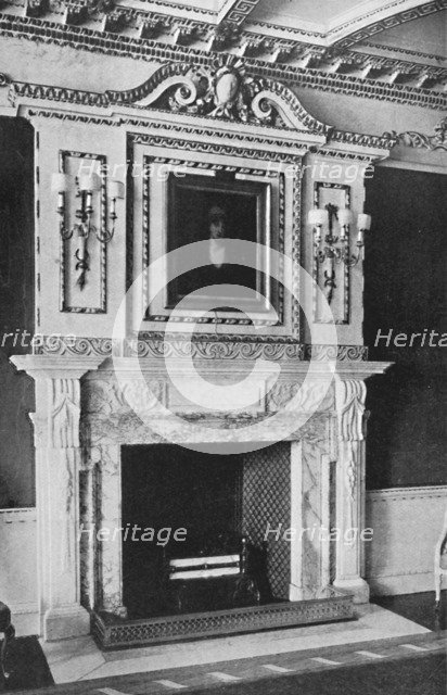 'Chimney-Piece in the Red Drawing Room, Raynham Hall, Norfolk', 1927. Artist: Unknown.