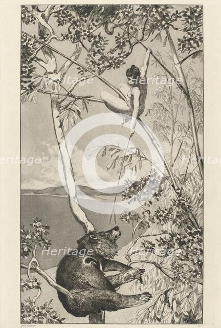 Bear and Elf (Bär und Elfe): pl.1, published 1881. Creator: Max Klinger.