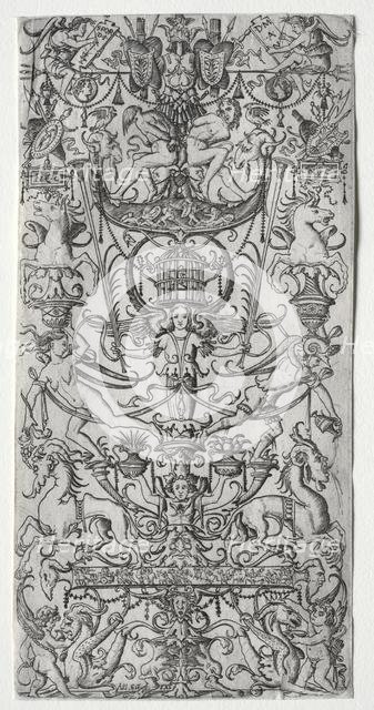 Ornament Panel with a Bird Cage, c. 1500-1512. Creator: Nicoletto da Modena (Italian).
