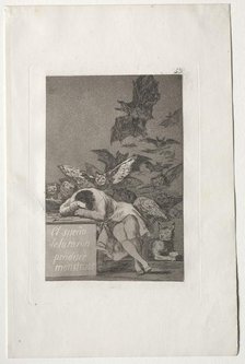 Caprichos: The Sleep of Reason Produces Monsters. Creator: Francisco de Goya (Spanish, 1746-1828).