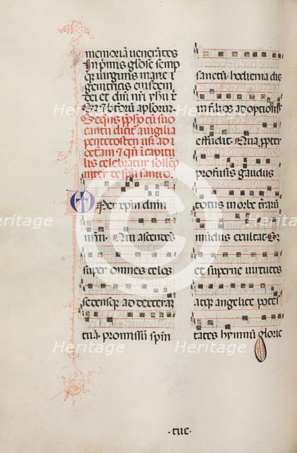 Missale: Fol. 180v: Music for various ordinary prayers, 1469. Creator: Bartolommeo Caporali (Italian, c. 1420-1503).