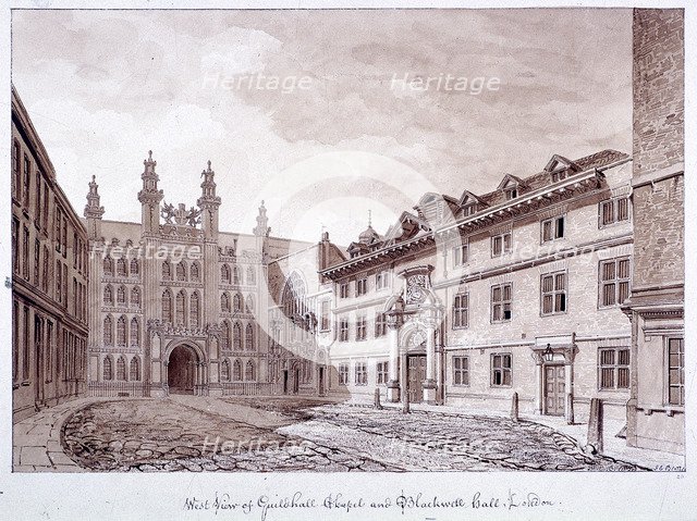Guildhall, London, 1820. Artist: John Chessell Buckler