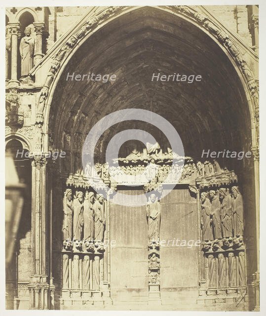 Chartres Cathedral, South Transept; Central Portal, 1854/63. Creators: Bisson Frères, Louis-Auguste Bisson, Auguste-Rosalie Bisson.
