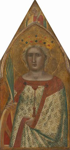 Saint Catherine of Alexandria, with an Angel [right panel], probably 1340. Creator: Pietro Lorenzetti.