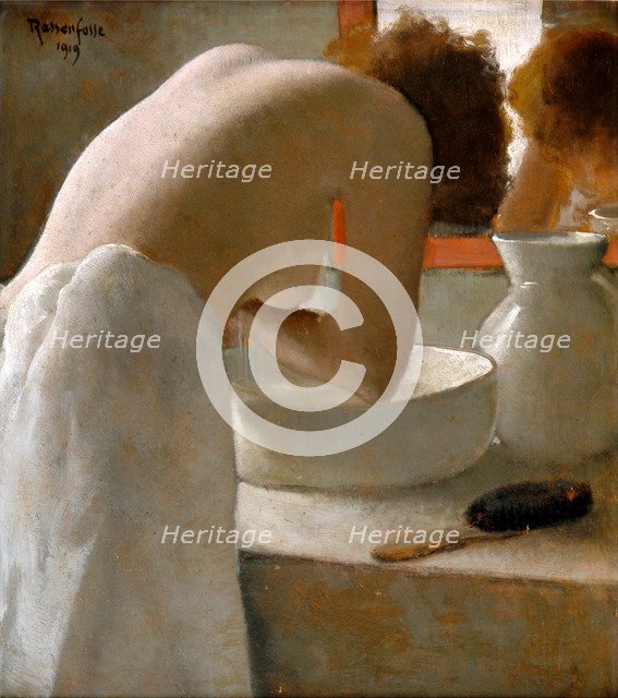 Woman Washing. Artist: Rassenfosse, Armand (1862-1934)