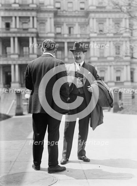 William J. Burns, Detective - Right, with Jack Wheeler, 1914. Creator: Harris & Ewing.