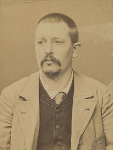 Benoit. Joseph, Alexandre. 33 ans, né le 9/6/61 à Paris XIIIe. Potier d'étain. Anarchiste...., 1894. Creator: Alphonse Bertillon.