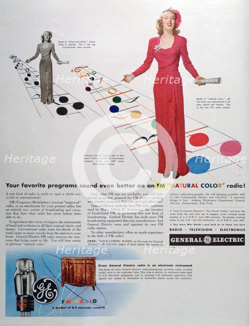 Advert for General Electric FM radios, 1944. Artist: Unknown