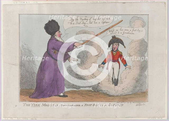 The York Magician Transforming a Foot-Boy to a Captain, February 25, 1809., February 25, 1809. Creator: Thomas Rowlandson.