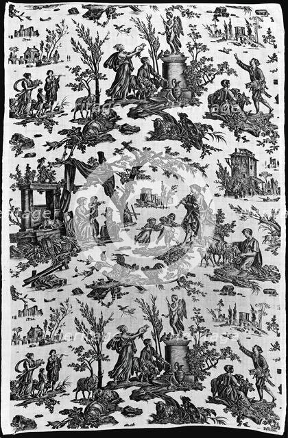 Le Sacrifice à l'Amour (Offrande à l'Amour) (Furnishing Fabric), France, c. 1795. Creator: Christophe-Philippe Oberkampf.