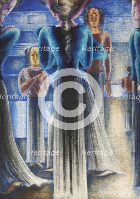 Group Of Blue Women, 1931. Creator: Schlemmer, Oskar (1888-1943).