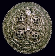 Circular Viking gold brooch from Denmark, 9th century. Artist: Unknown