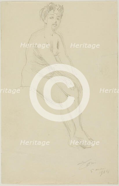 Seated Female Nude, 1904. Creator: Anders Leonard Zorn.