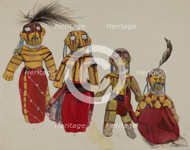 Indian Doll Group, 1935/1942. Creator: Jane Iverson.