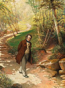 Franz Schubert walking in the Vienna Woods. Creator: Priechenfried, Alois Heinrich (1867-1953).