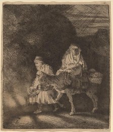 The Flight into Egypt: a Night Piece, 1651. Creator: Rembrandt Harmensz van Rijn.